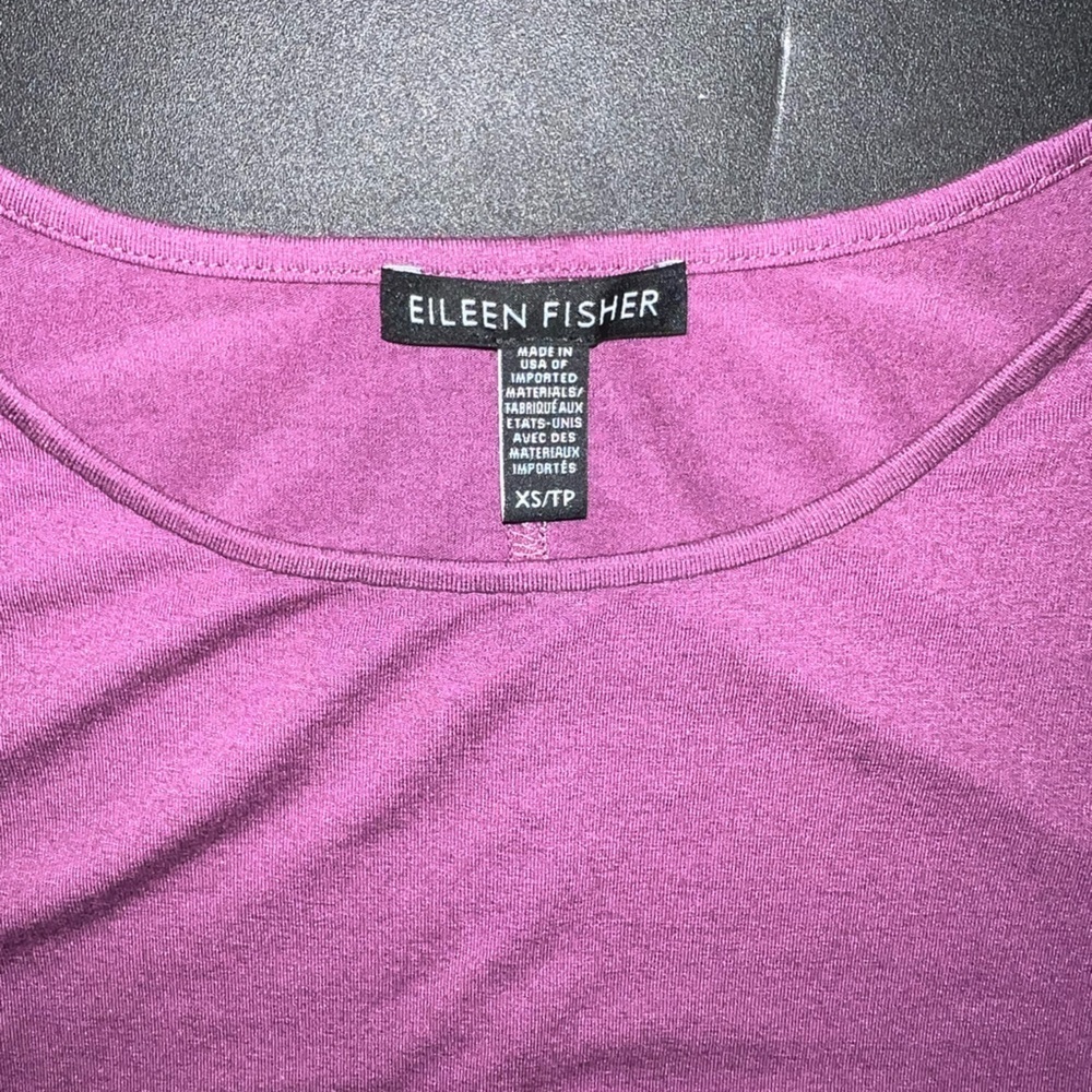 Eileen Fisher Sleeveless Plum high neck hankerchef hem midi Dress XS Resortwear - Picture 6 of 9